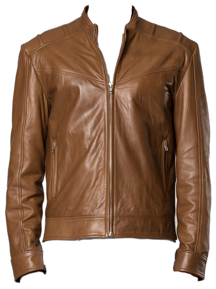 Leather Brown Jacket Transparent PNG Image