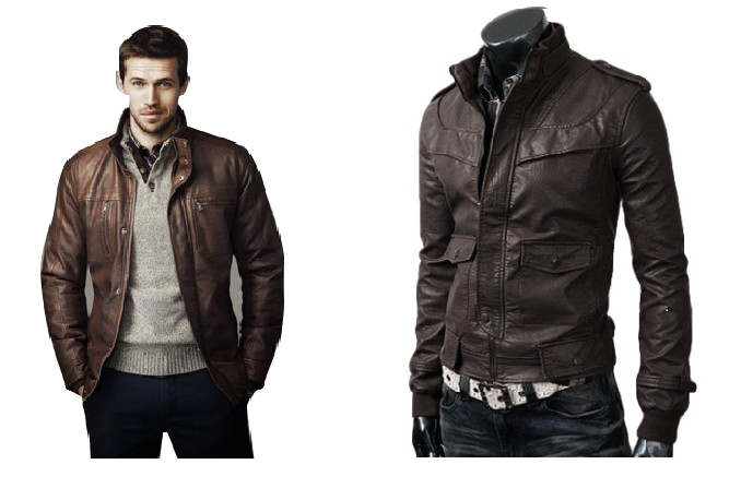 Leather Brown Jacket Transparent PNG Image