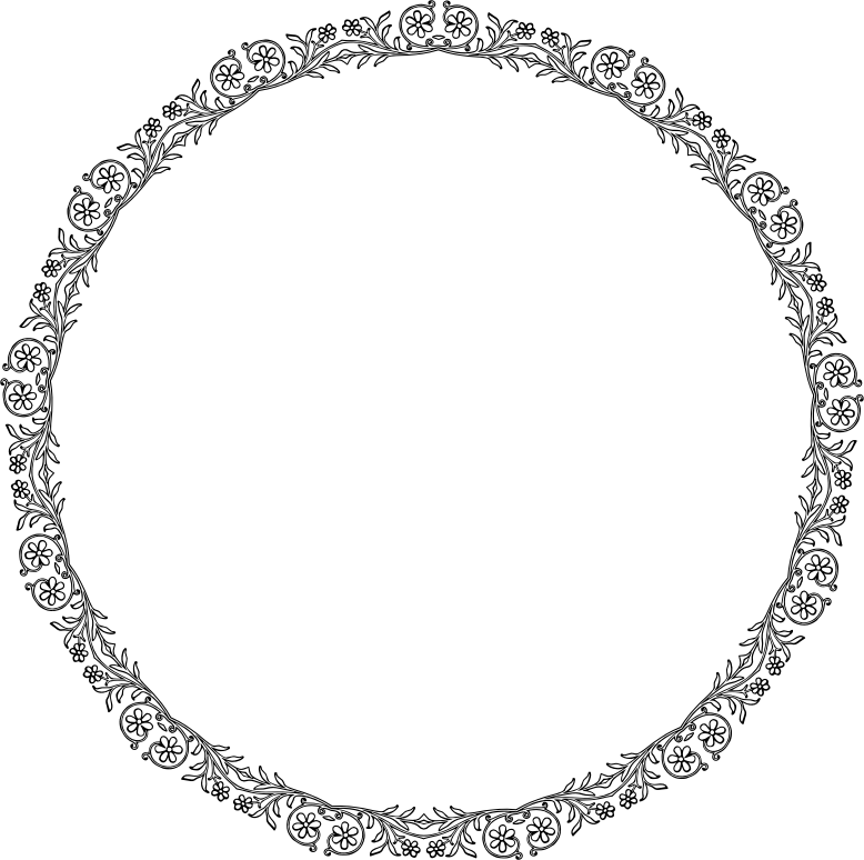 Circle Flower Drawing Frame Transparent PNG Image