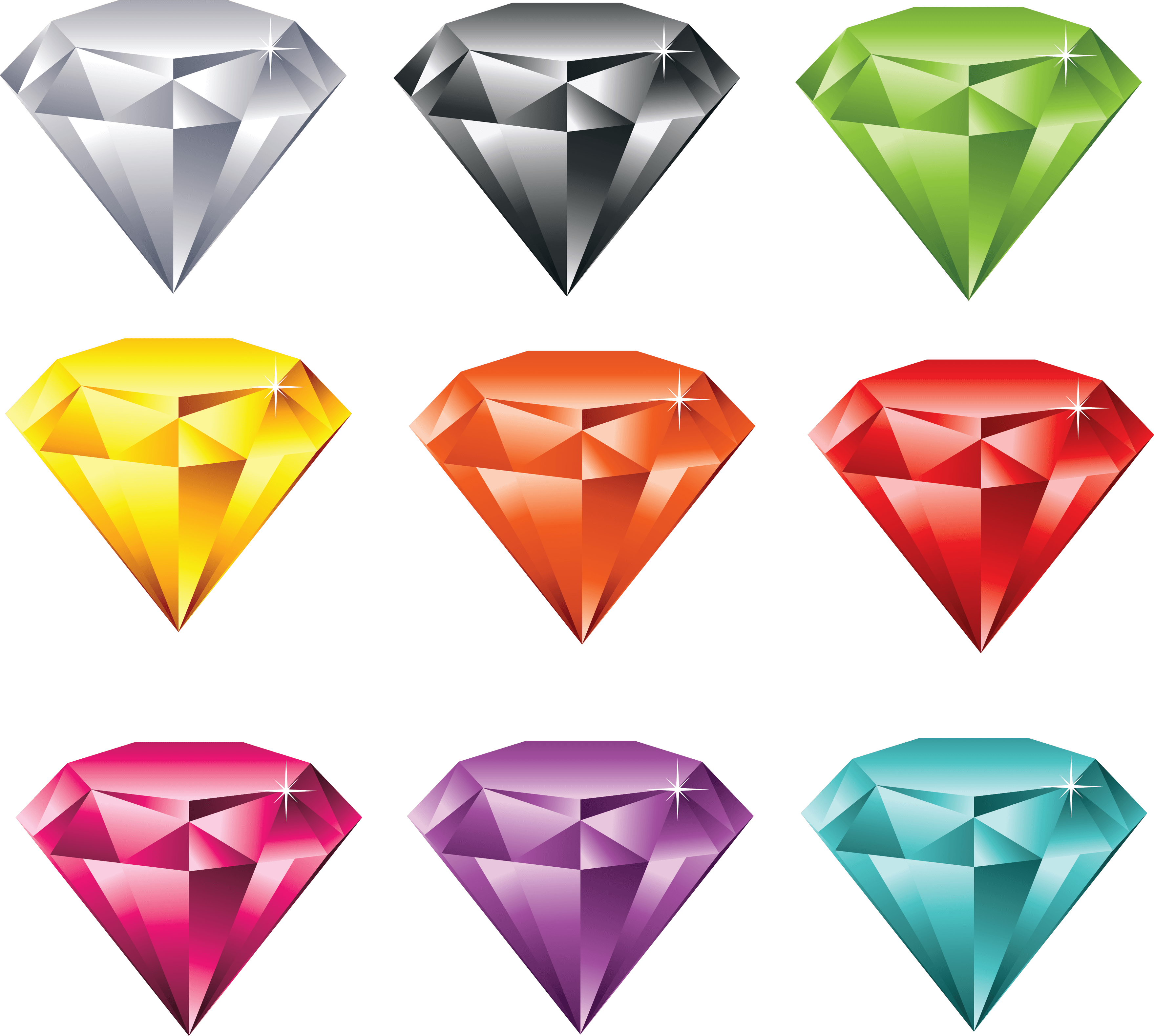 Color Diamonds Transparent PNG Image