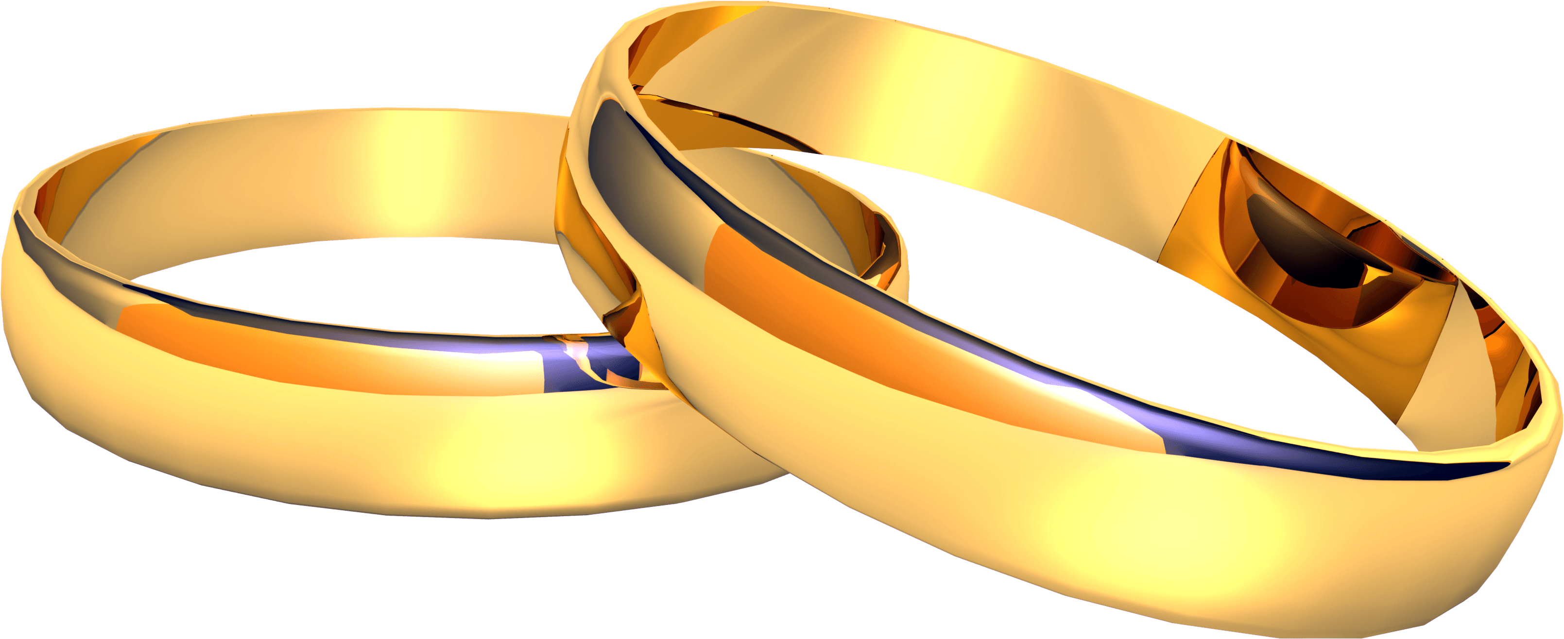 Wedding Golden Rings Transparent PNG Image
