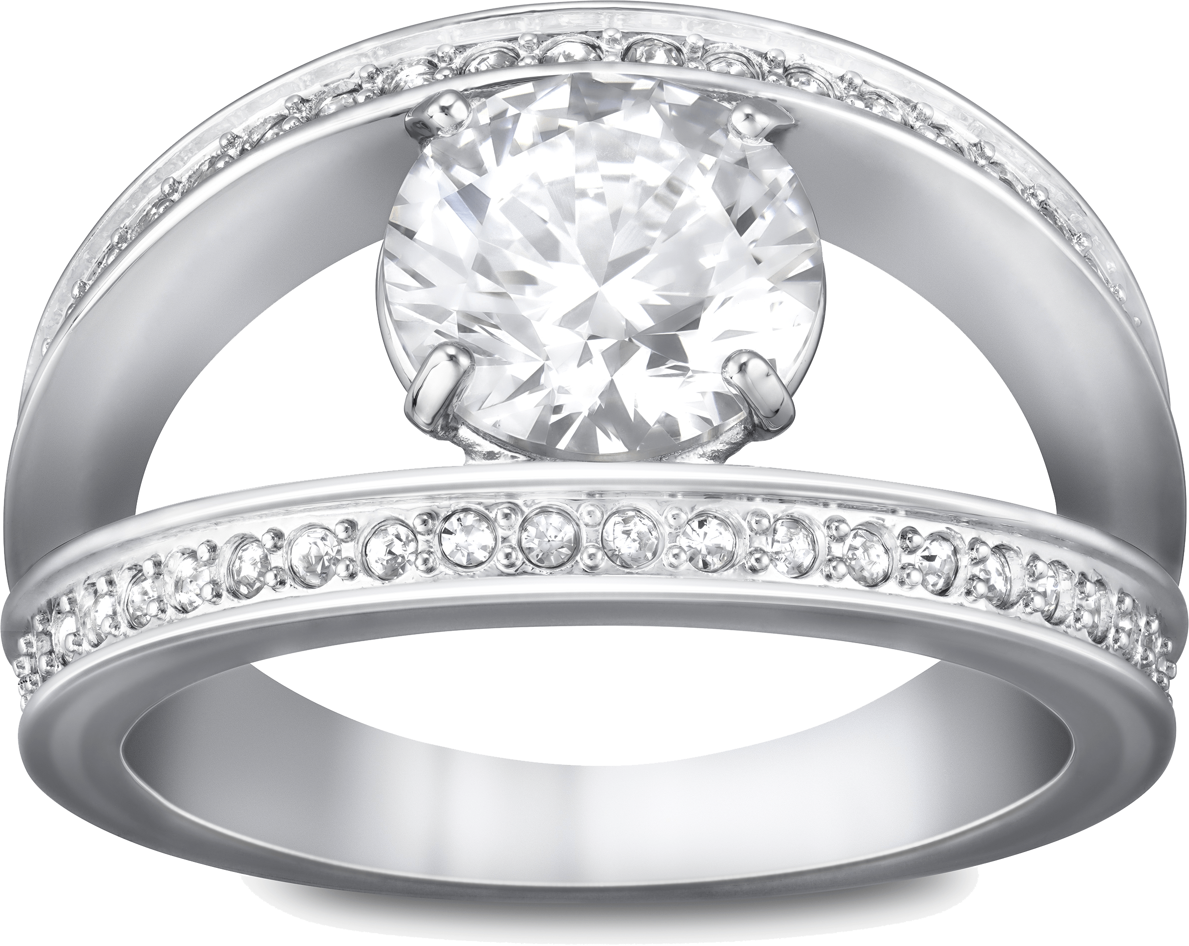 Silver Ring With Diamond Transparent PNG Image