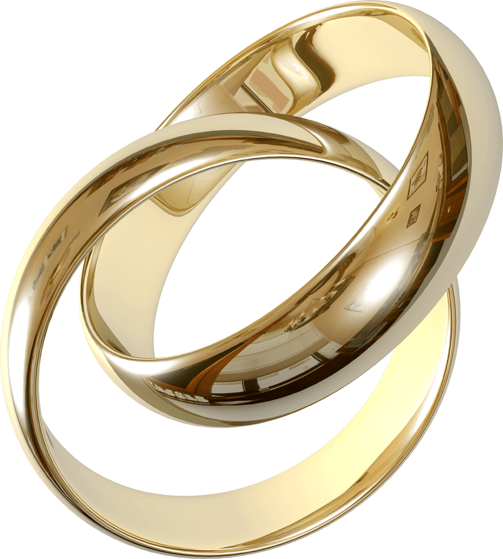 Wedding Golden Rings Transparent PNG Image