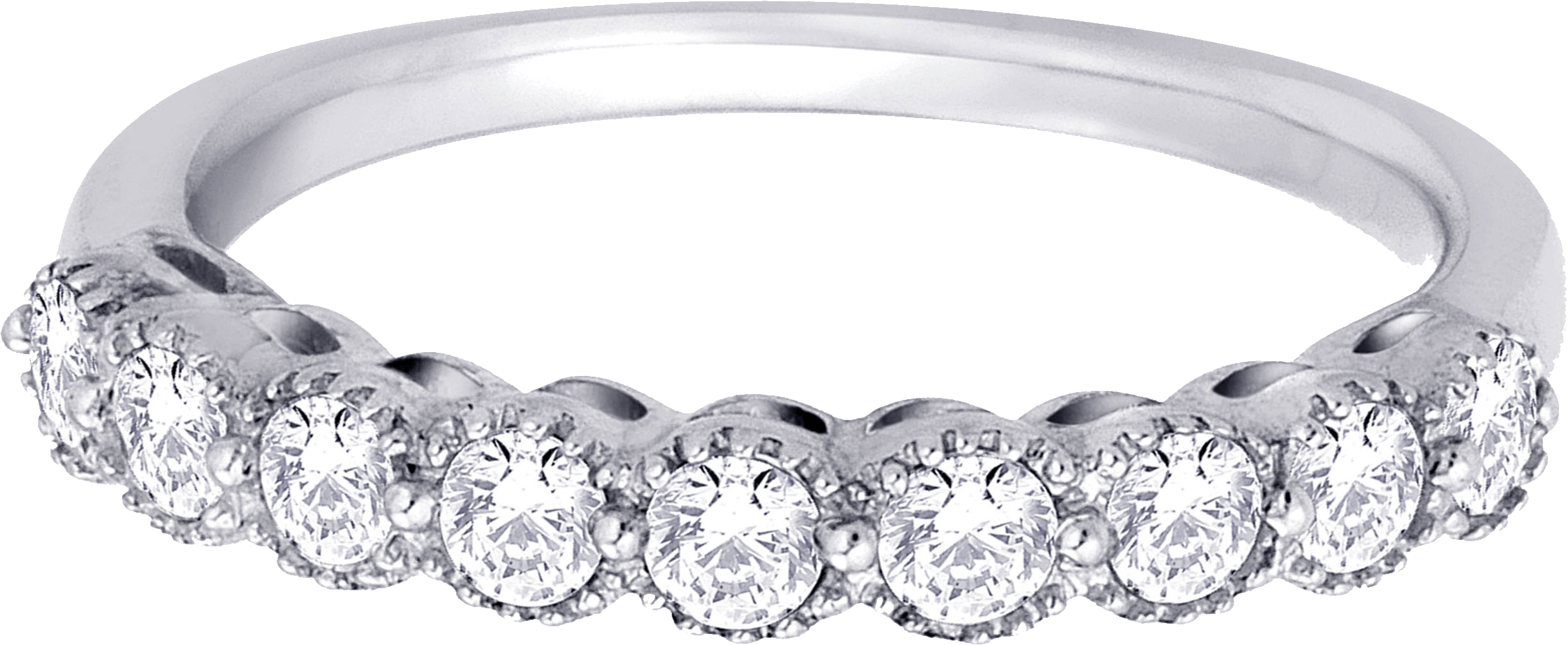Silver Ring With Diamonds Transparent PNG Image