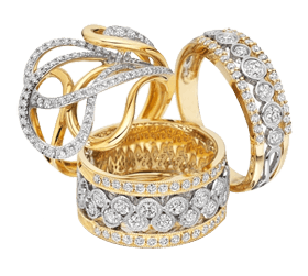 Silver Rings With Diamonds Transparent PNG Image