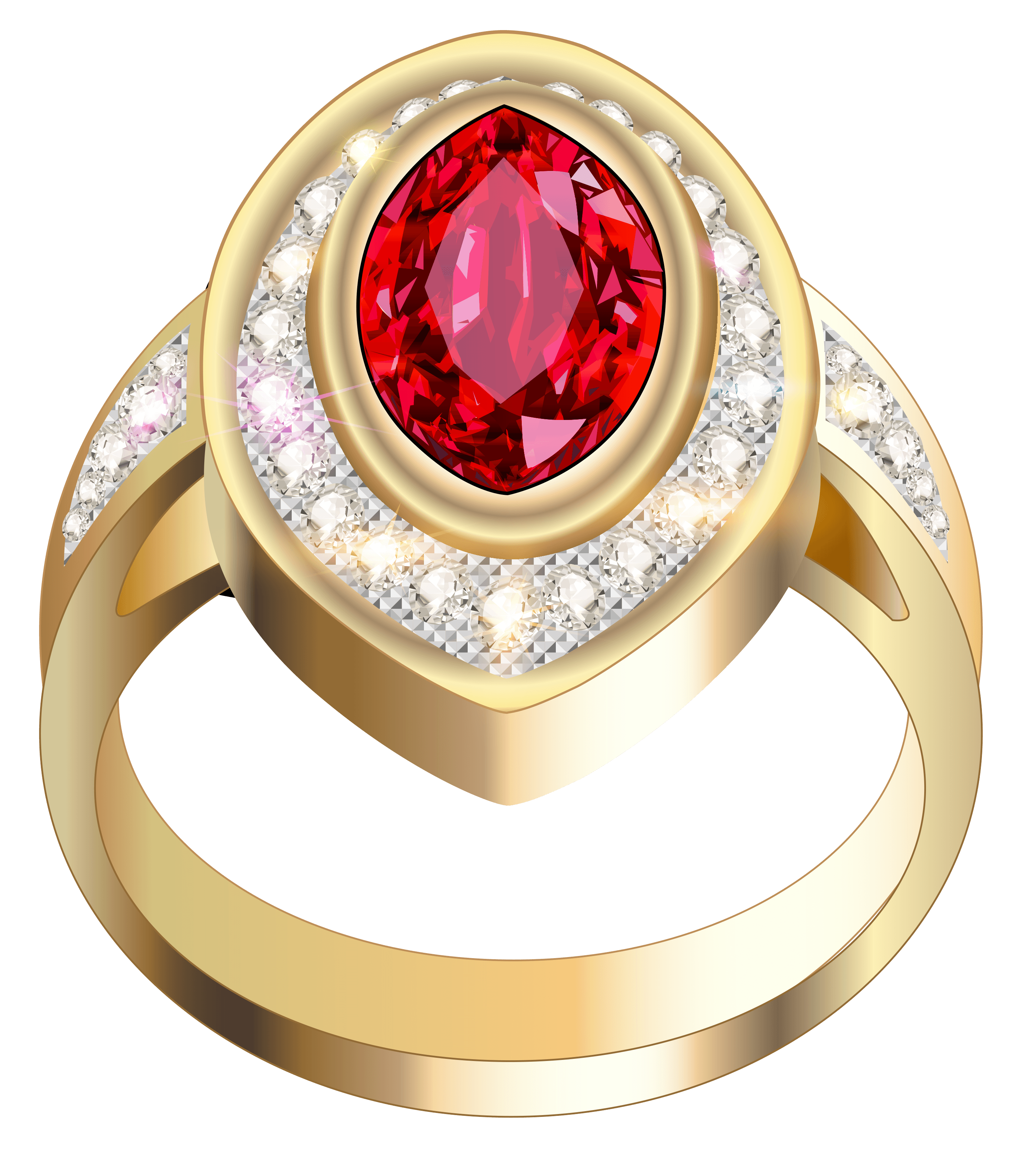 Gold Ring With Diamond Transparent PNG Image