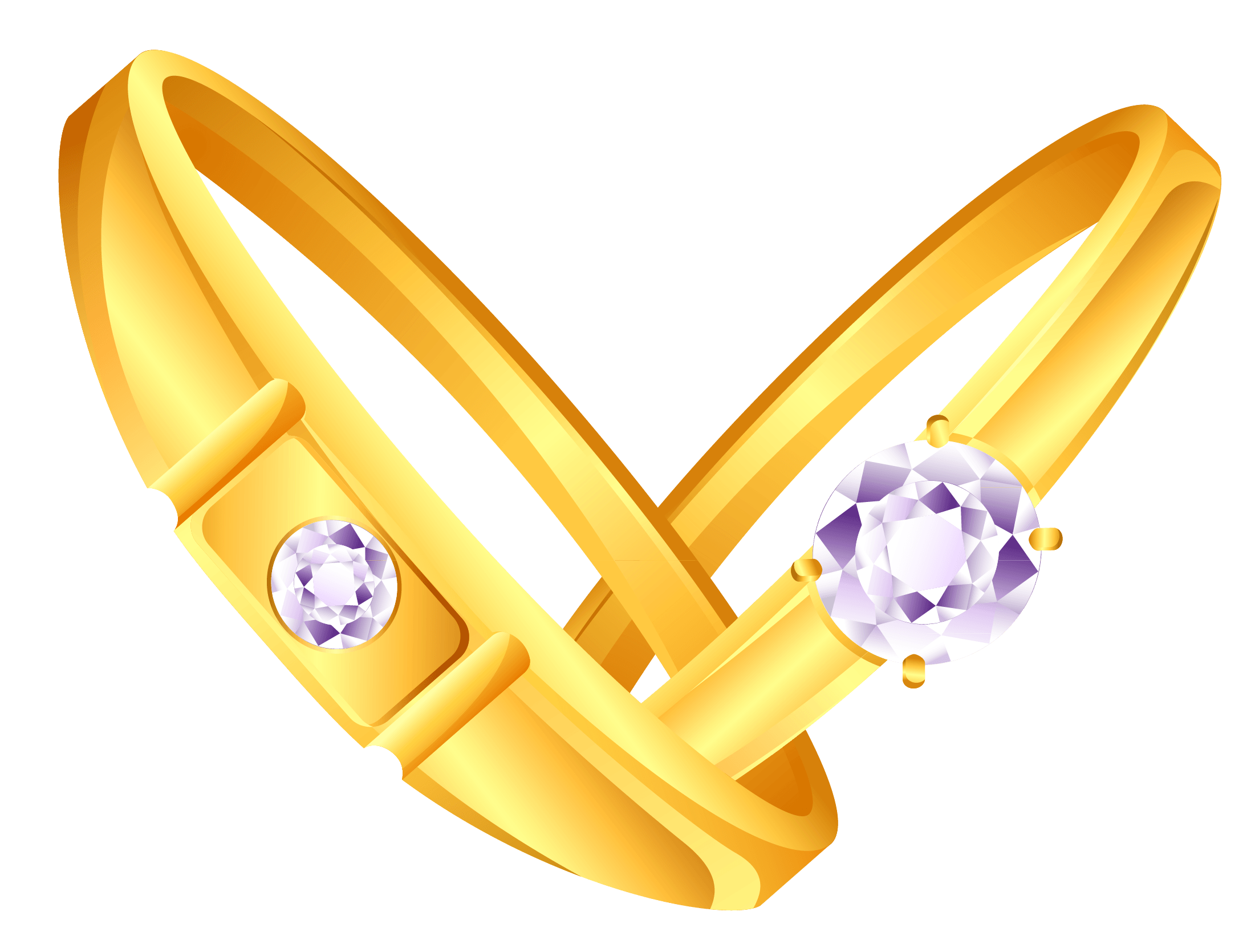Wedding Golden Rings Transparent PNG Image