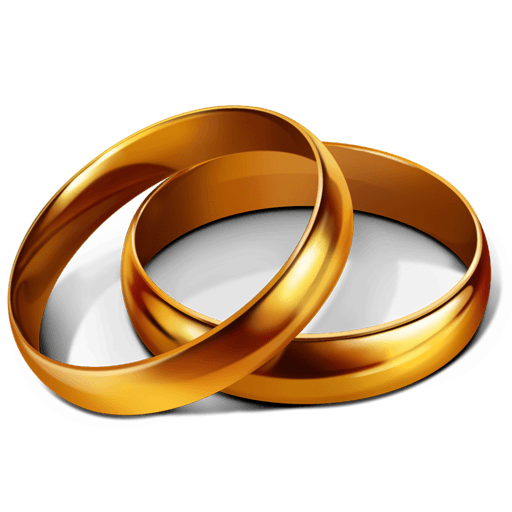 Wedding Golden Rings Transparent PNG Image