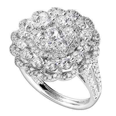 Silver Ring With Diamonds Transparent PNG Image