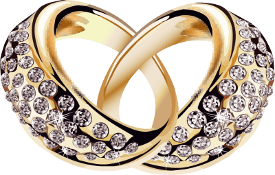 Wedding Golden Rings Transparent PNG Image