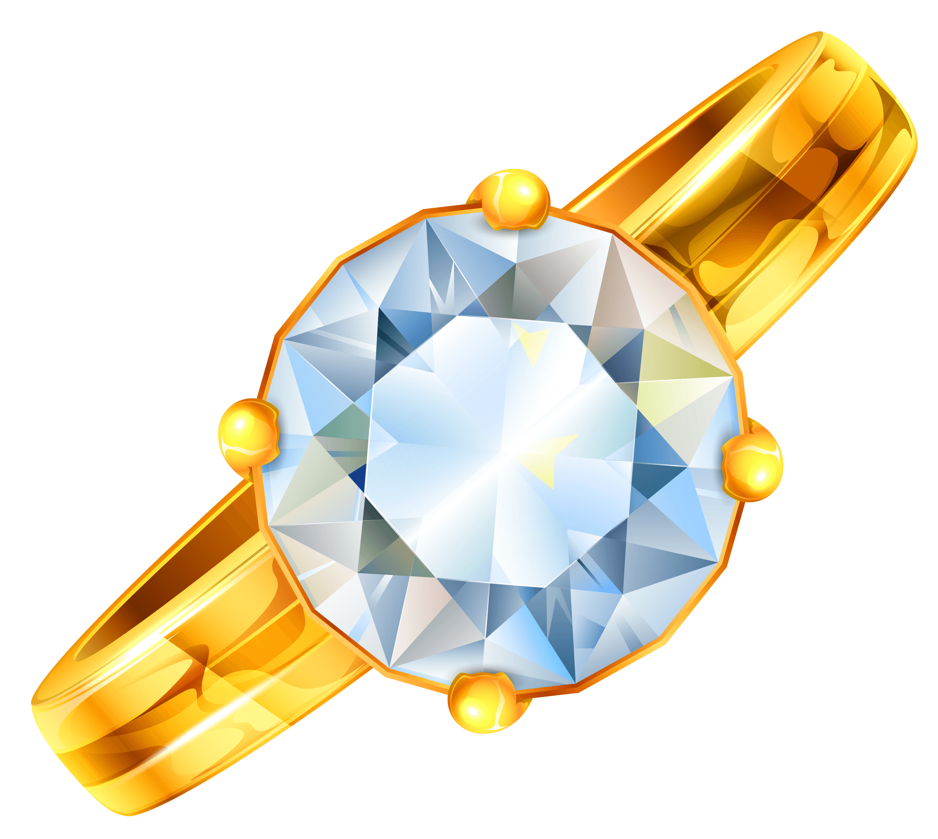 Gold Ring With Diamond Transparent PNG Image