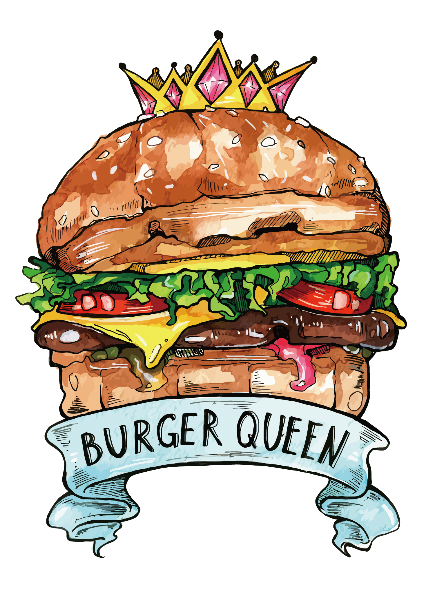 King Hamburger Food Cheeseburger Fast Burger Vector Transparent PNG Image