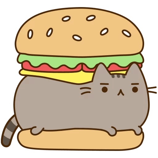 Food Telegram Pusheen Hamburger Cat Transparent PNG Image