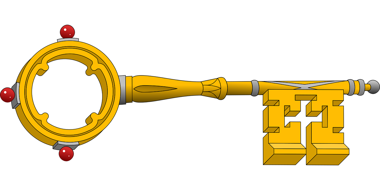 Antique Key Gold Transparent PNG Image