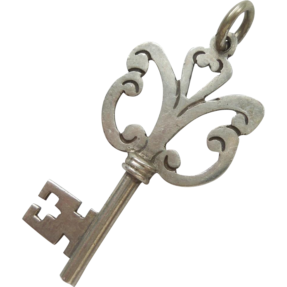 Silver Key Transparent PNG Image