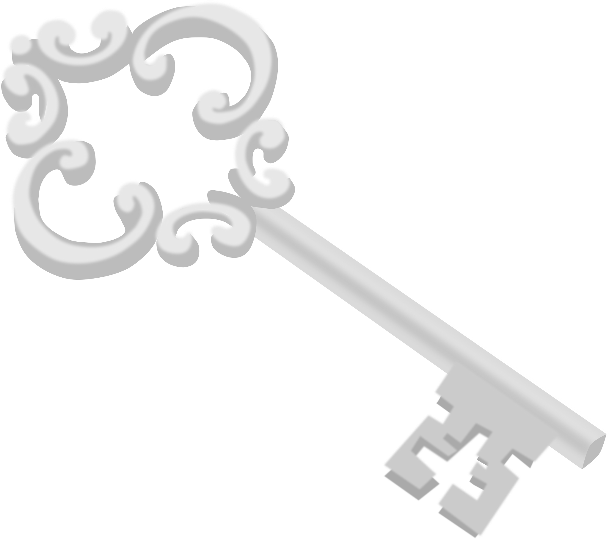 Silver Key Transparent PNG Image