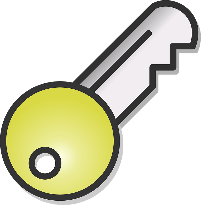 Vector Silver Key Transparent PNG Image