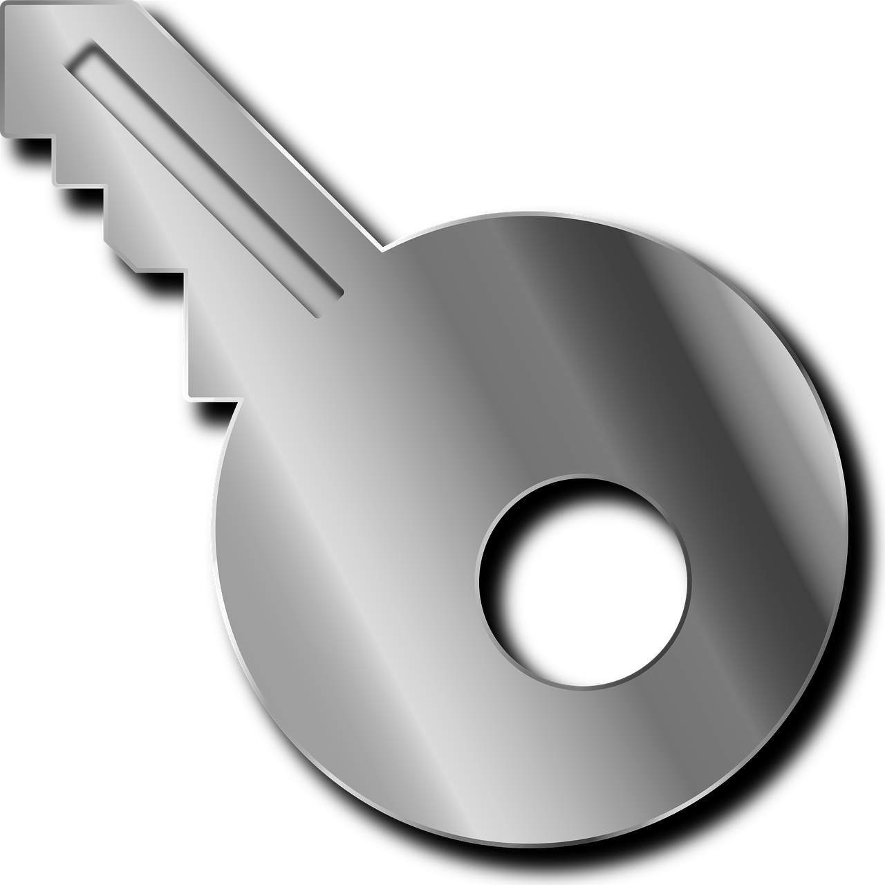 Vector Silver Key Transparent PNG Image
