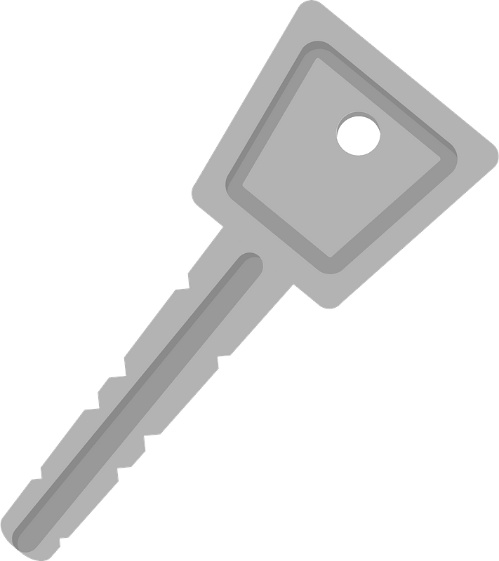 Vector Silver Key File Transparent PNG Image
