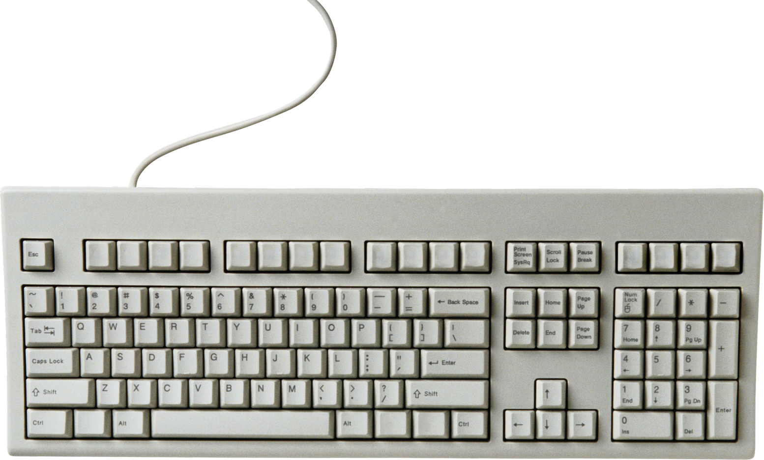 White Keyboard Transparent PNG Image