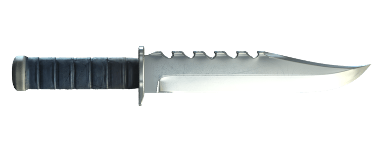 Tactical Black Knife Transparent PNG Image