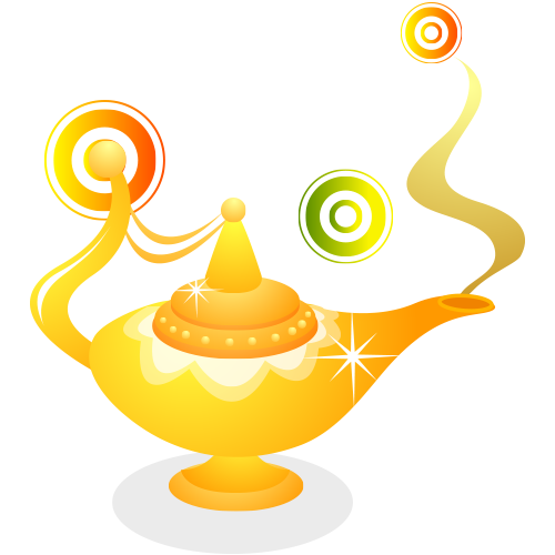 Golden Lamp Genie Transparent PNG Image