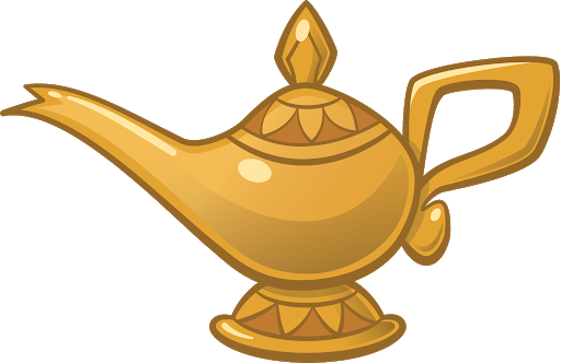 Golden Lamp Genie Transparent PNG Image