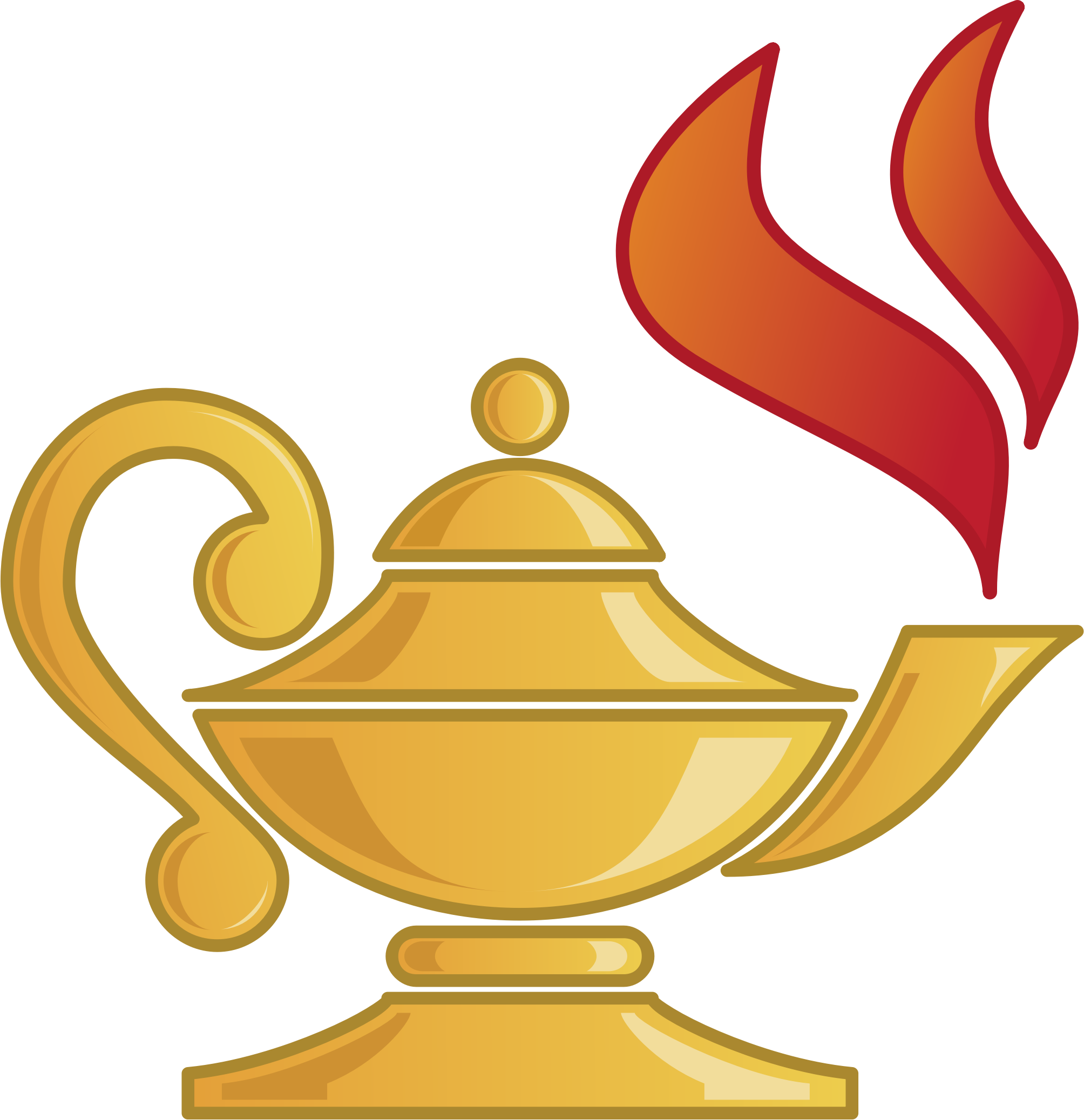 Golden Lamp Genie Transparent PNG Image
