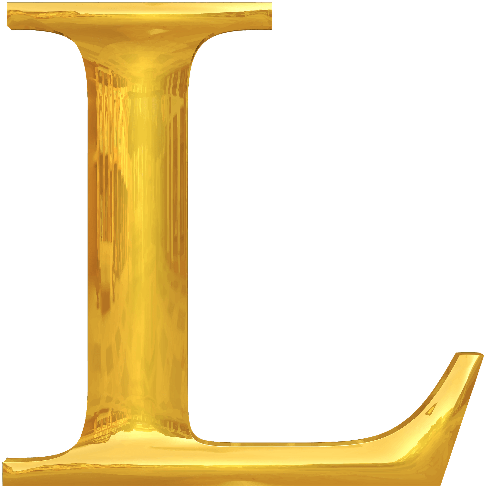 Alphabet Gold Transparent PNG Image