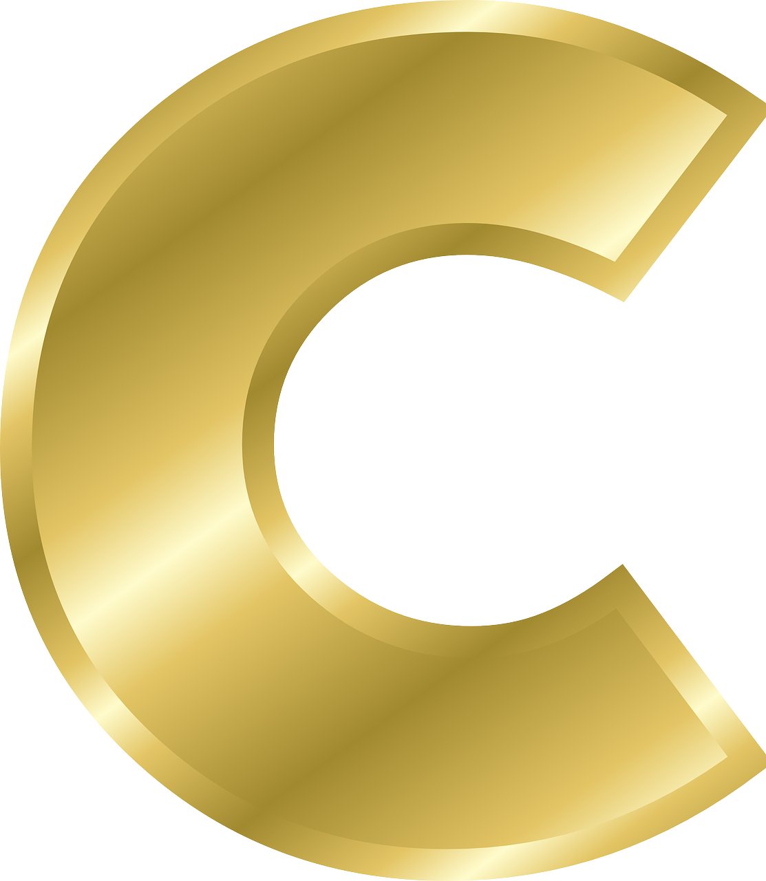 Alphabet Gold Transparent PNG Image