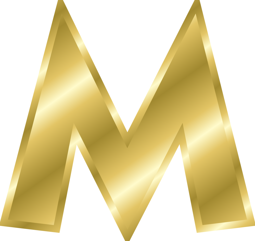 Alphabet Vector Gold Transparent PNG Image