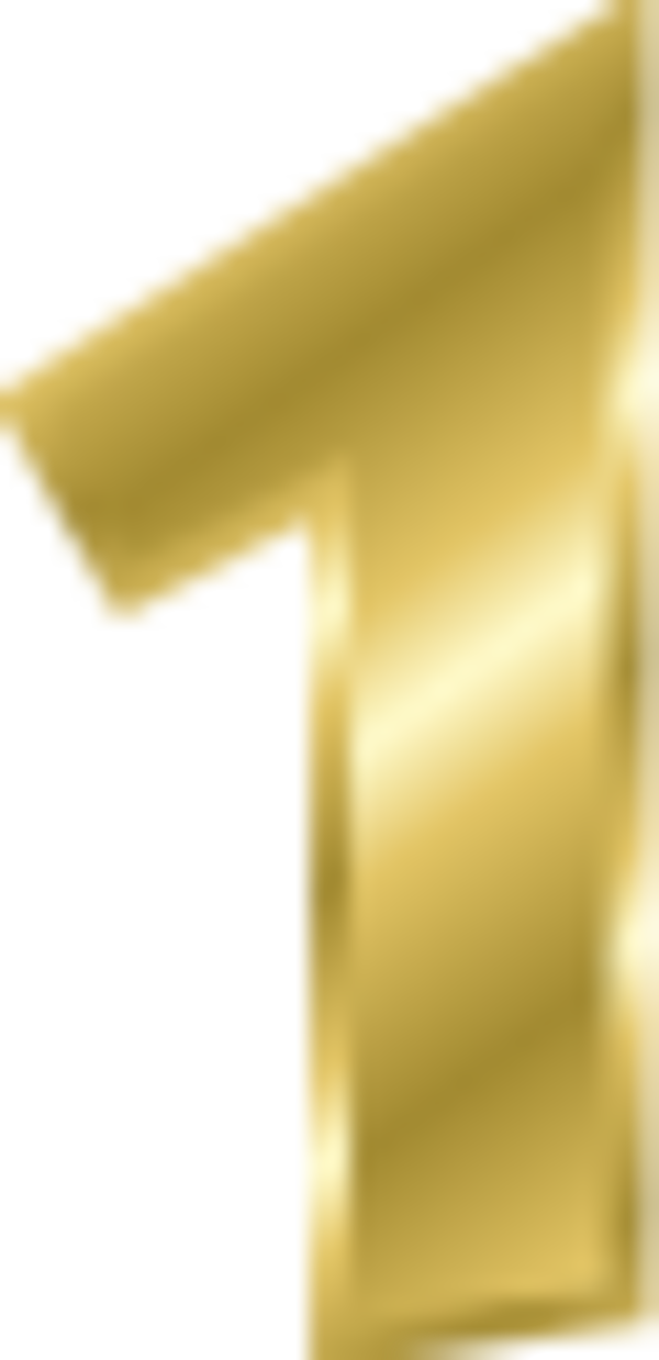 1 Number Gold Transparent PNG Image