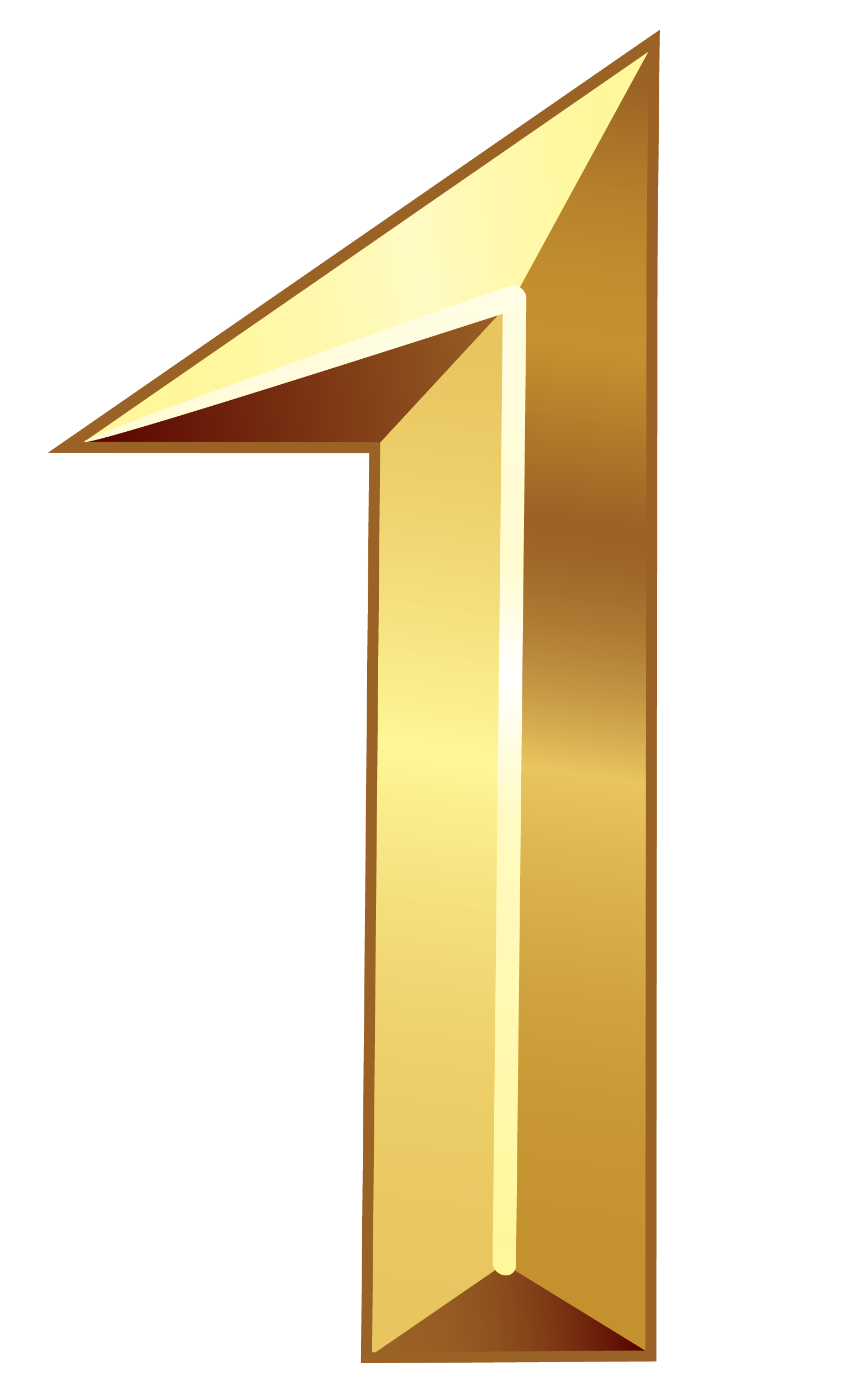 1 Number Gold Transparent PNG Image