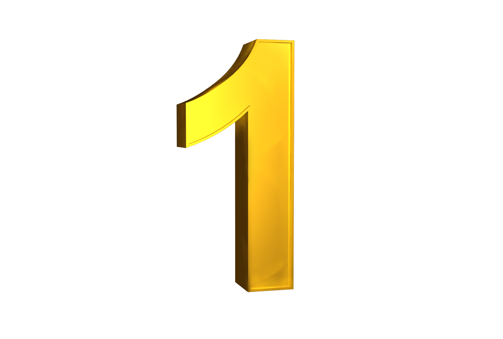 1 Number Gold Transparent PNG Image