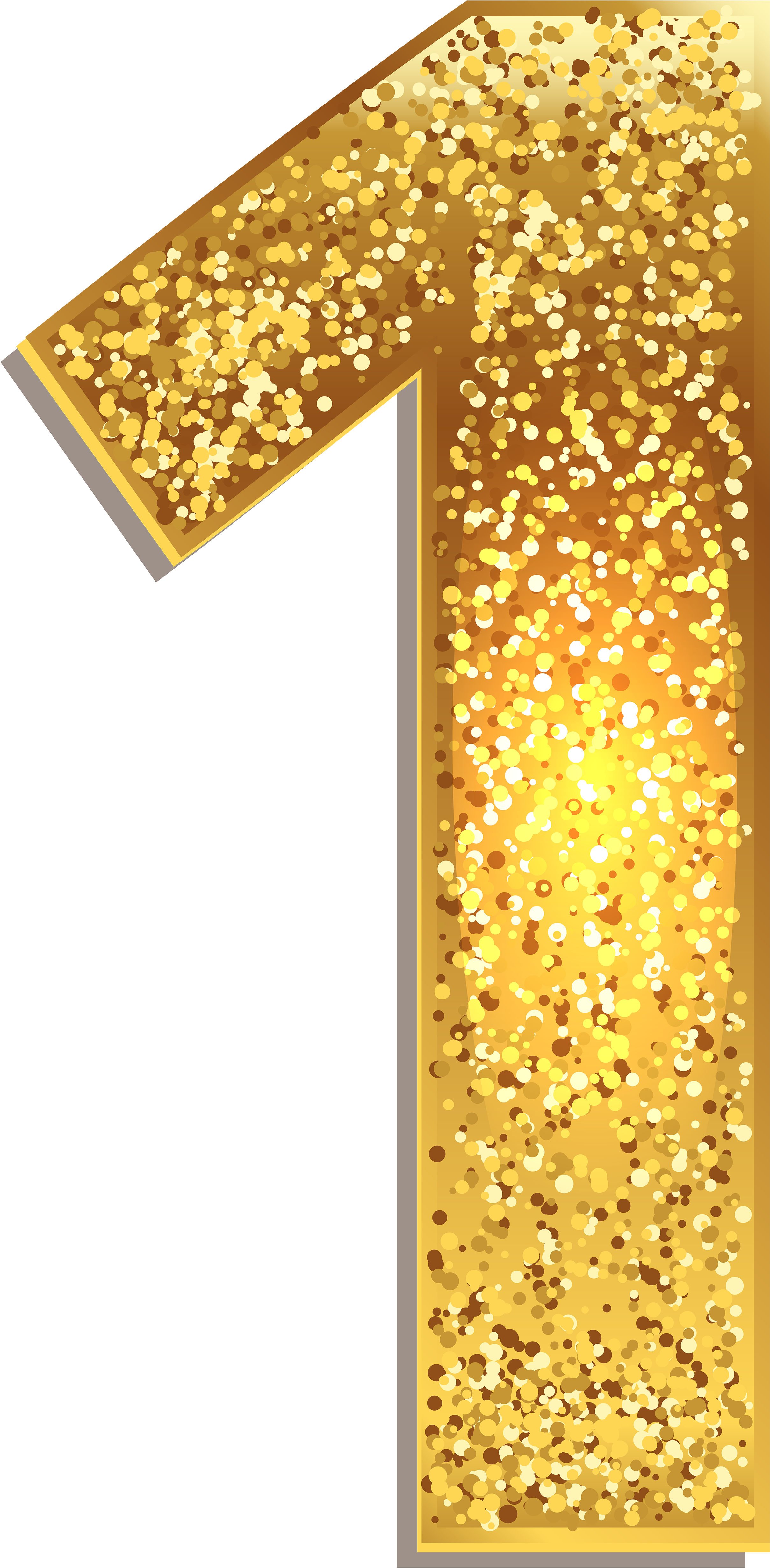 1 Number Gold Transparent PNG Image