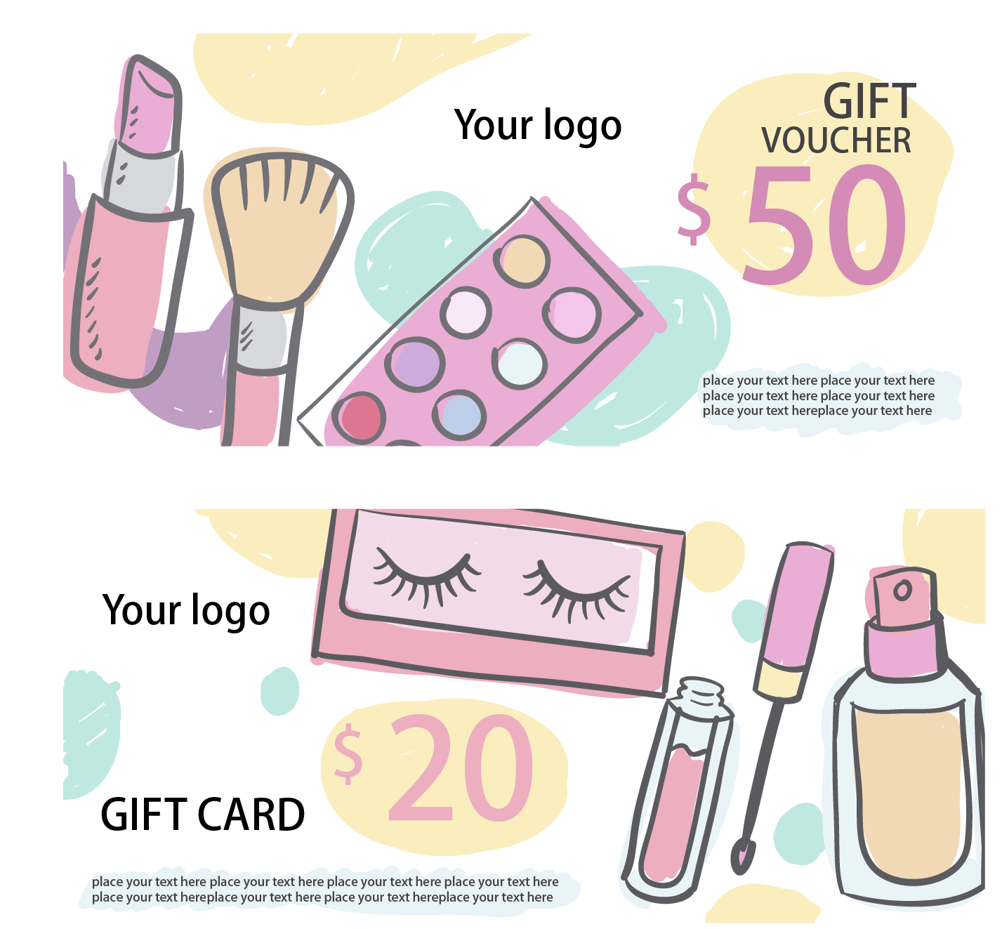 Discount Cosmetics Card Hand-Painted Transparent PNG Image
