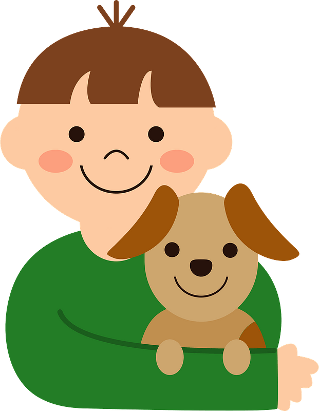 And Boy Love Dog Transparent PNG Image
