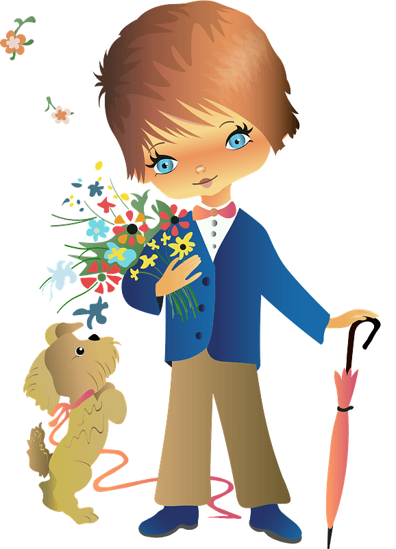 And Boy Love Dog Transparent PNG Image