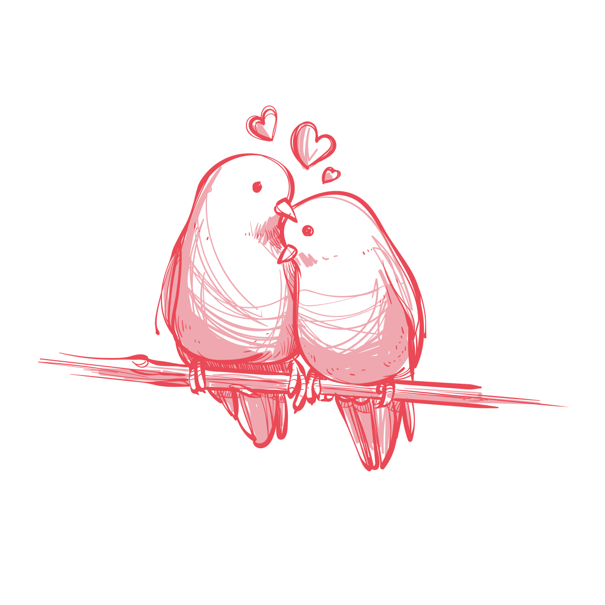 Pink Love Valentine'S s Wedding Youtube Birds Transparent PNG Image