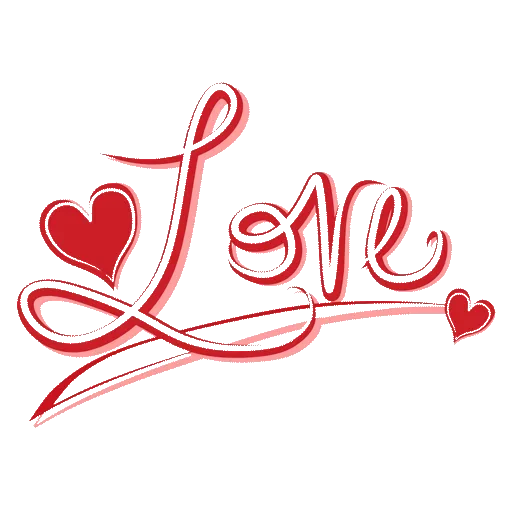 Text Love Transparent PNG Image