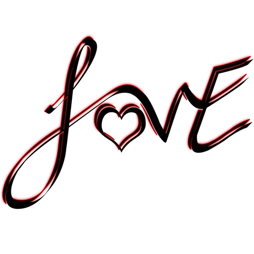 Text Love Transparent PNG Image