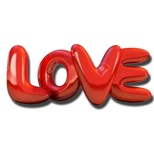 Word Love Text Transparent PNG Image