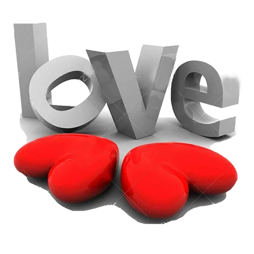 Word Love Text Transparent PNG Image