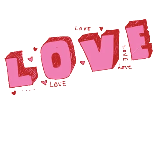 Word Love Text Transparent PNG Image