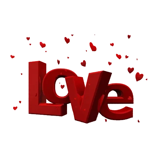 Word Love Text Transparent PNG Image