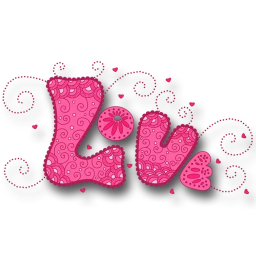 Word Love Text Transparent PNG Image
