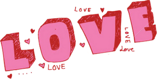 Love Text Transparent PNG Image