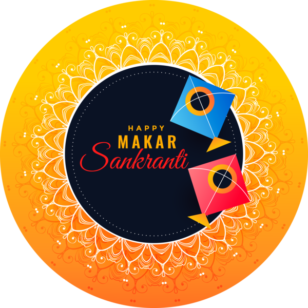 Makar Sankranti Orange Logo Circle For Happy Gifts Transparent PNG Image