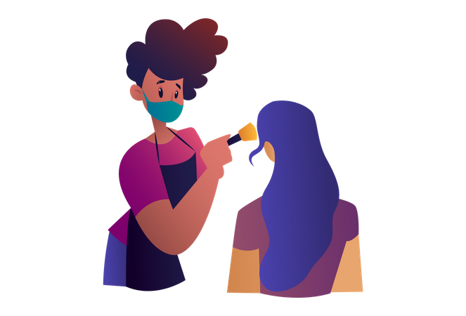 Doing Girl Makeup Transparent PNG Image