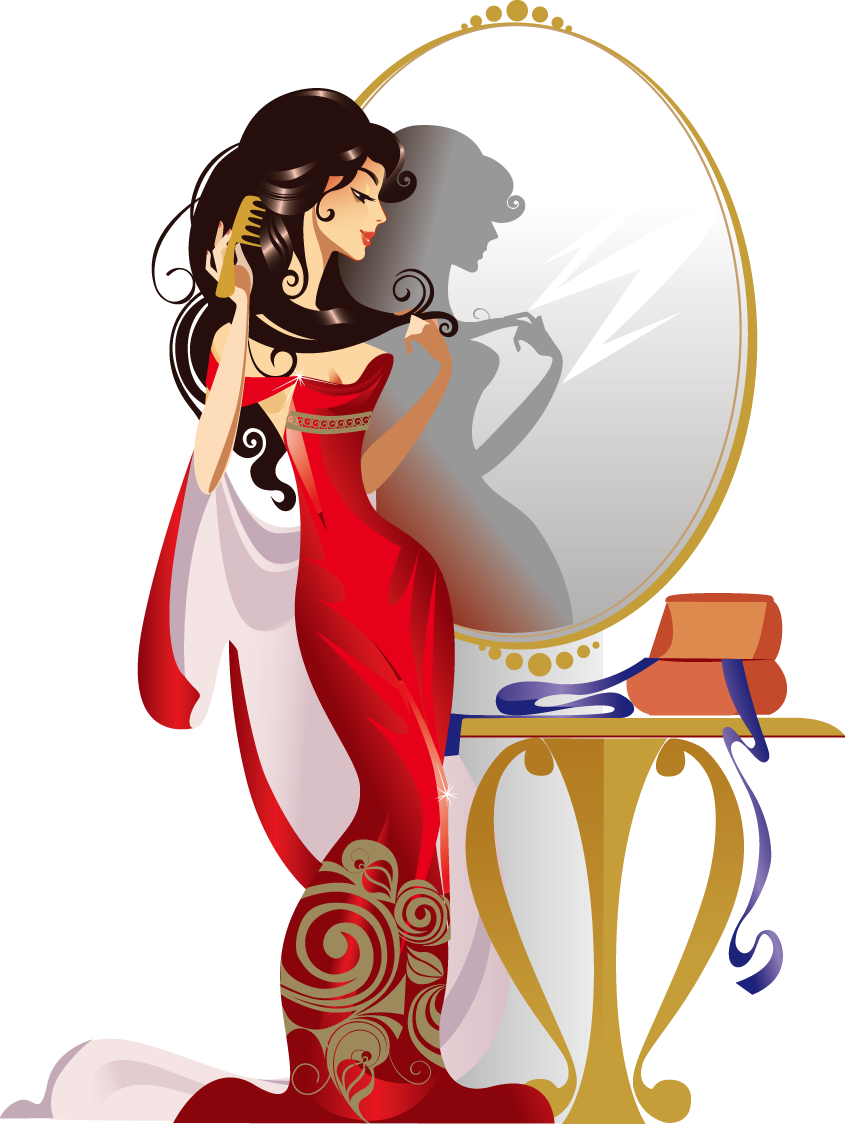 Doing Girl Vector Makeup Transparent PNG Image